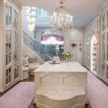 Remodel: stunning home makeover in Dallas by Desco Fine Homes creates an exquisite master closet and spa retreat in this Preston Hollow home.