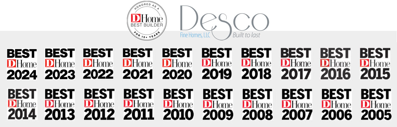 Desco Fine Homes is an award-winning custom home builder and remodeler in North Dallas. Desco has been voted Best Builder in Dallas by D Home Magazine for the last 20 years in a row! Call us at 972-381-8995.