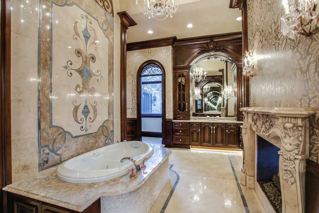 Remodel: stunning home makeover in Dallas by Desco Fine Homes creates an exquisite master closet and spa retreat in this Preston Hollow home.